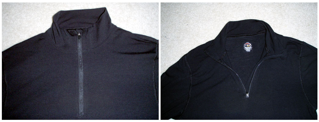 Zip Mock Collar closed and open